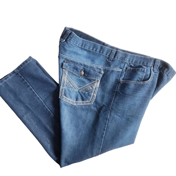 English Laundry Lion's Crest Mens Blue Denim 5 Pocketed Stretchy Jeans  46X32 - Picture 9 of 13